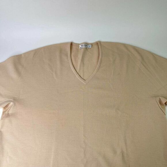 ST. CROIX MEN’S PULLOVER CREME Size XX Zephyr wool knit V-Neck SWEATER - Picture 3 of 12